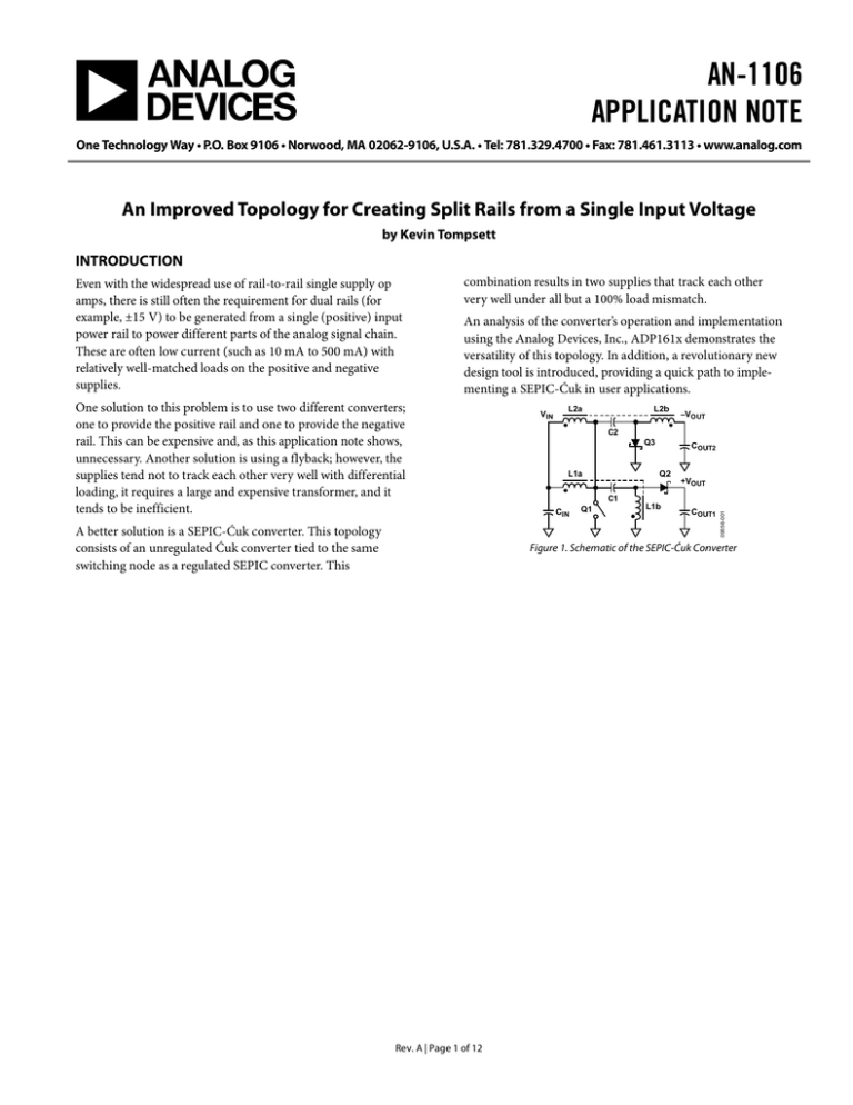 AN-1106: An Improved Topology for Creating Split Rails from a Single Input Voltage (Rev. A) PDF AN-1106: An Improved Topology for Creating Split Rails from a Single Input Voltage (Rev. A) PDF