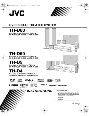 JVC TH-D60 Owner's Manual | Manualzz JVC TH-D60 Owner's Manual | Manualzz