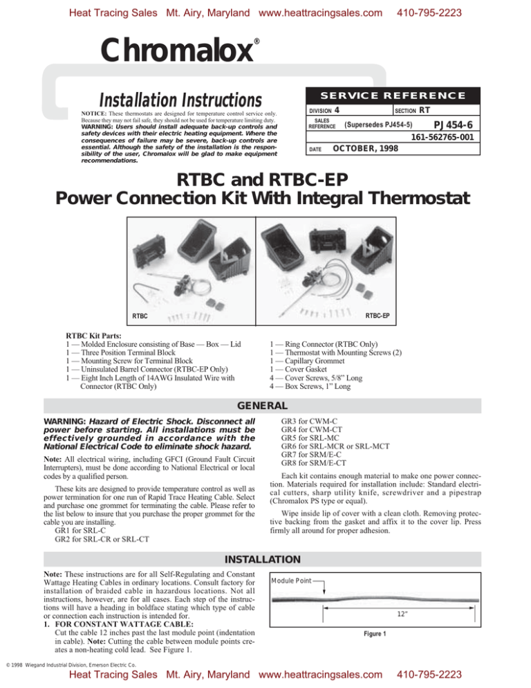 Chromalox Installation Instructions Chromalox Installation Instructions