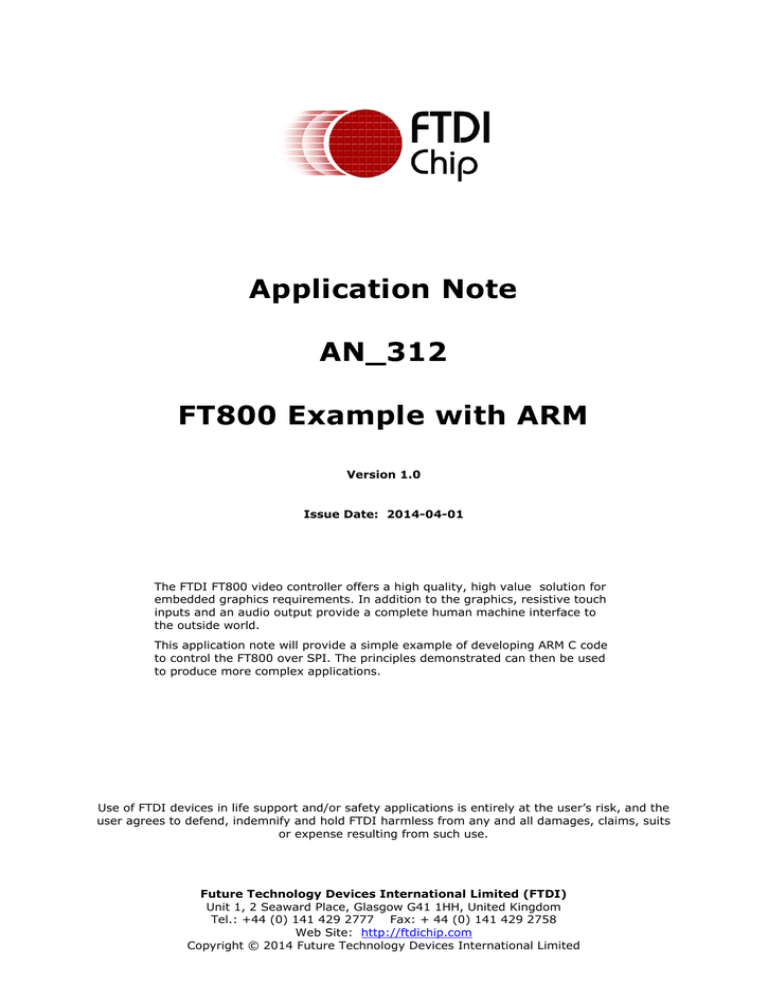 AN_312 FT800 Example with ARM AN_312 FT800 Example with ARM