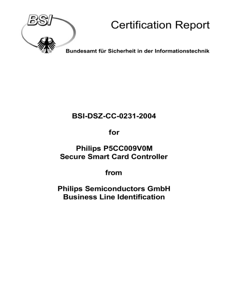 Certification Report: 0231a Certification Report: 0231a