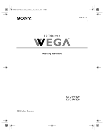Sony KV-20FV300 Manual PDF Sony KV-20FV300 Manual PDF