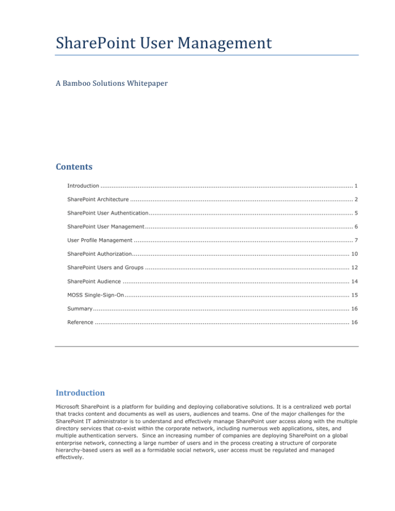 SharePoint User Management Insight SharePoint User Management Insight