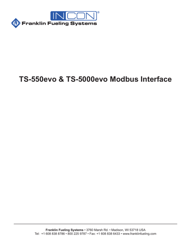 TS-550 evo MODBUS Installation & Setup TS-550 evo MODBUS Installation & Setup