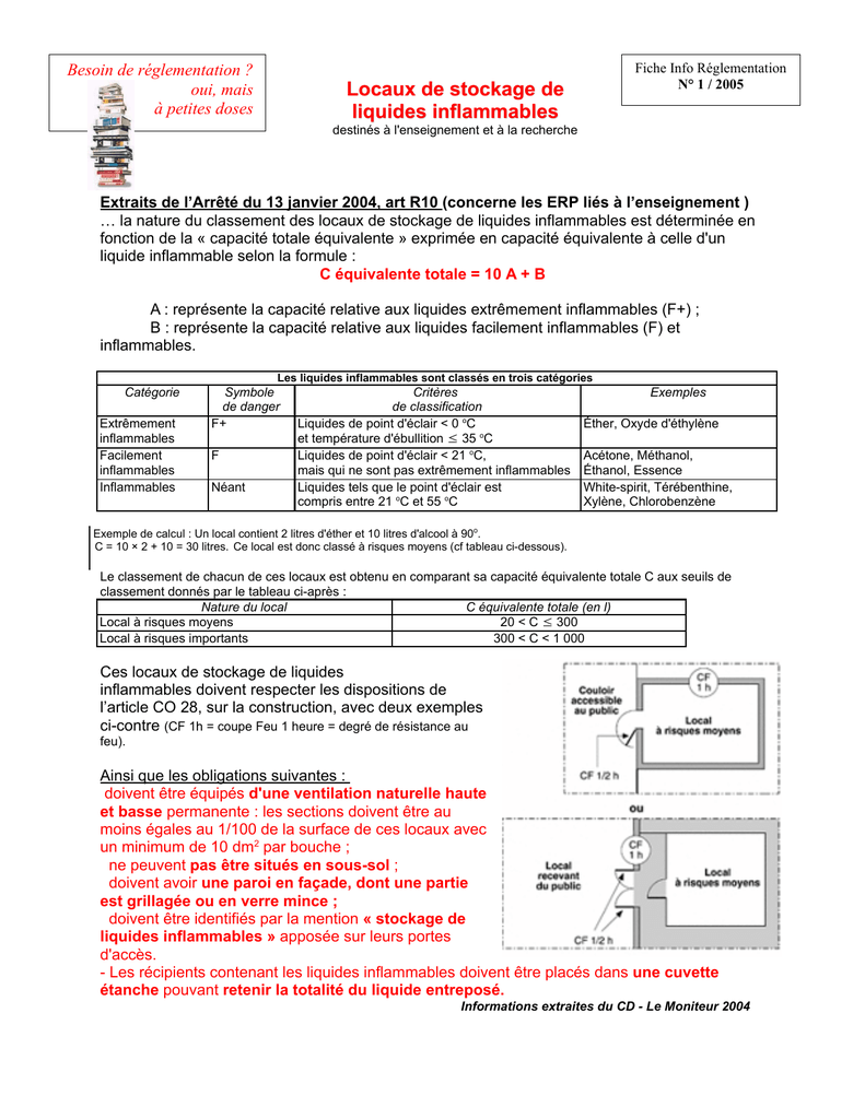 R Glementation Stockage Liquides Inflammables