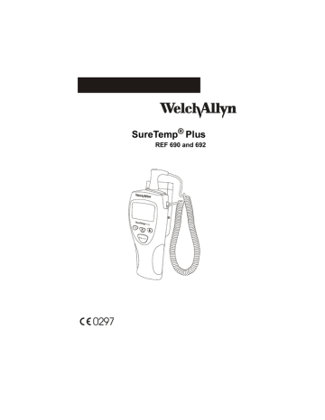 Welch Allyn SureTemp Plus REF 692, SureTemp Plus REF 690 Manual Welch Allyn SureTemp Plus REF 692, SureTemp Plus REF 690 Manual