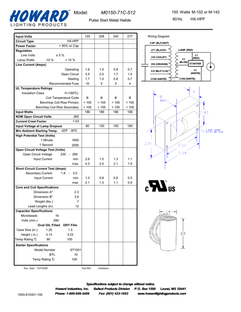 M0150-71C-512 Model: M-102 or M-142 150 M0150-71C-512 Model: M-102 or M-142 150
