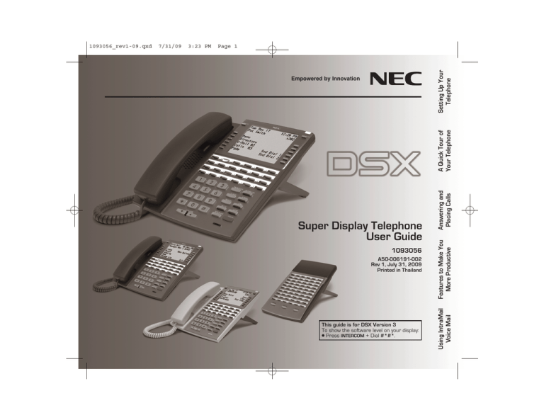 Super Display Telephone User Guide Super Display Telephone User Guide