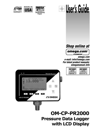 Omega OM-CP-PR2000 Owner Manual | Manualzz Omega OM-CP-PR2000 Owner Manual | Manualzz