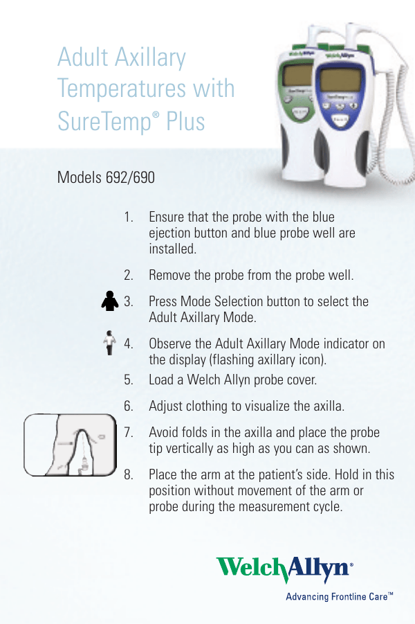 SureTemp Plus Adult Axillary Temperature, Quick Reference Guide SureTemp Plus Adult Axillary Temperature, Quick Reference Guide