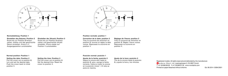 datasheet for Helvetica by Mondaine datasheet for Helvetica by Mondaine