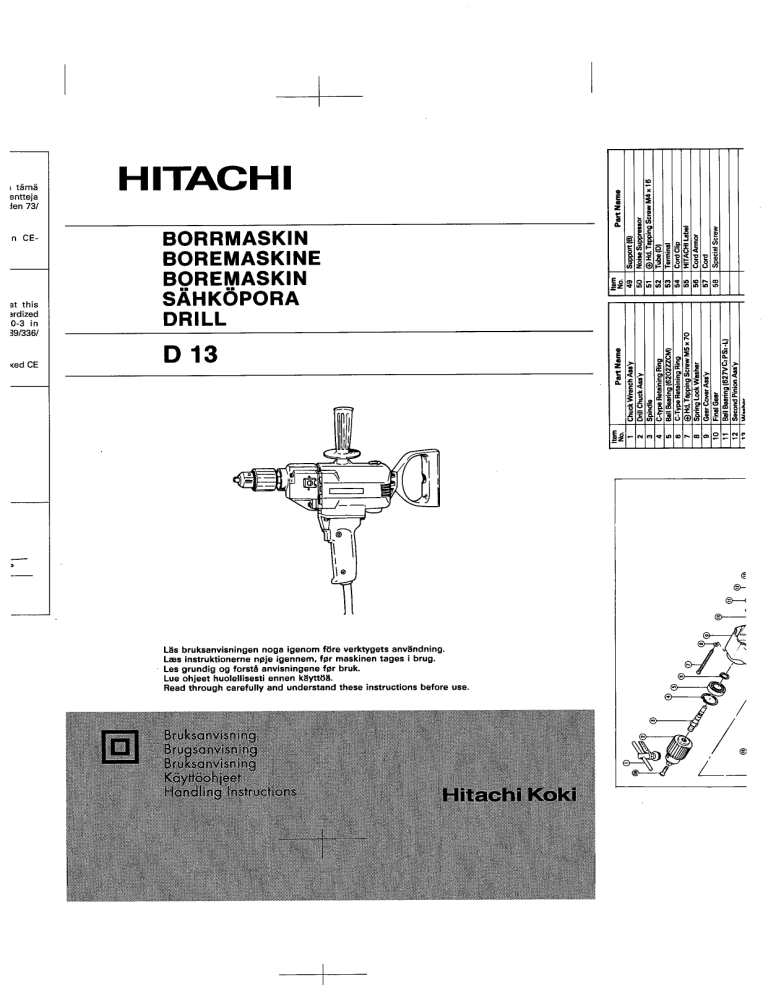 Kayttoohje_Hitachi_D13 Kayttoohje_Hitachi_D13