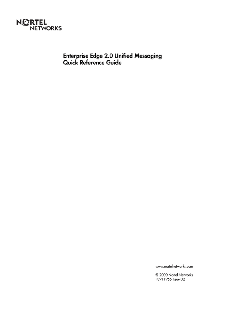 Unified Messaging Quick Reference Guide Unified Messaging Quick Reference Guide