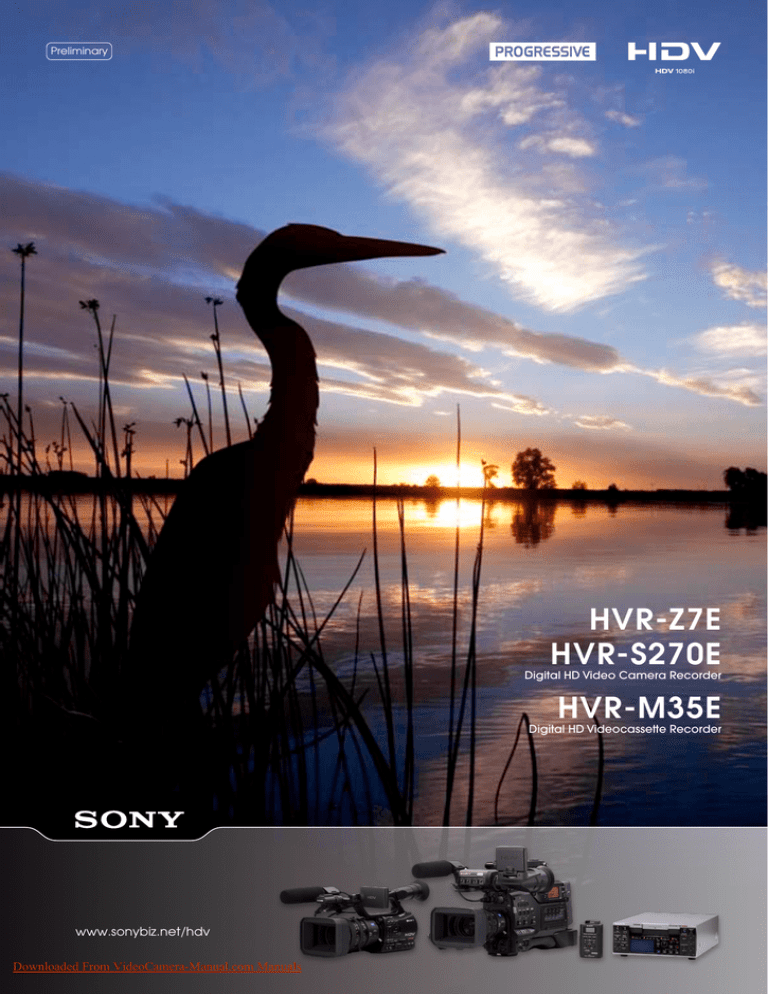 Sony HVR-S270E User Guide Manual Pdf Sony HVR-S270E User Guide Manual Pdf