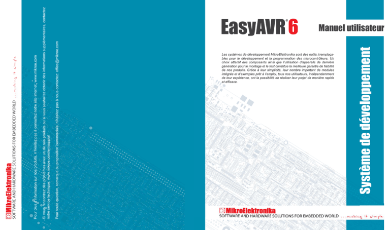 EasyAVR6 Manuel Utilisateur EasyAVR6 Manuel Utilisateur
