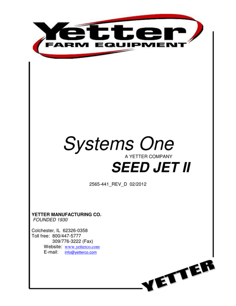 1300 Seed Jet II 1300 Seed Jet II