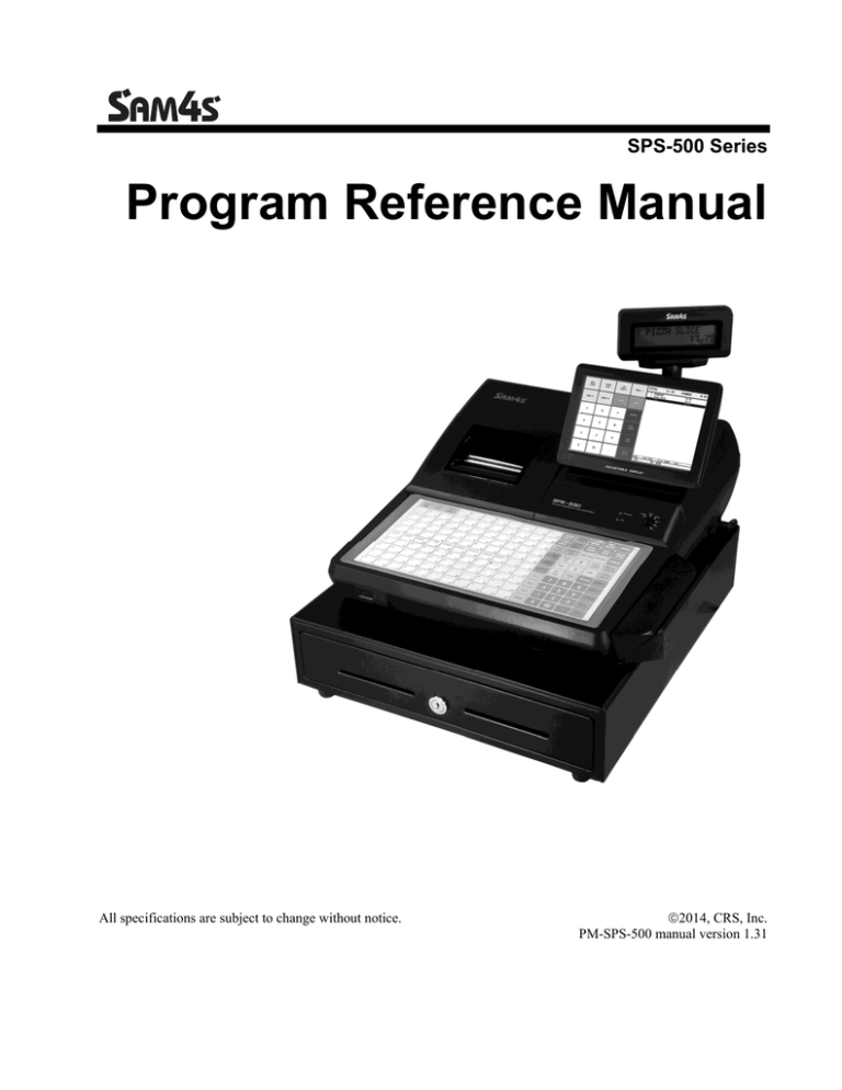 Sam4s SPS-500 User manual Sam4s SPS-500 User manual