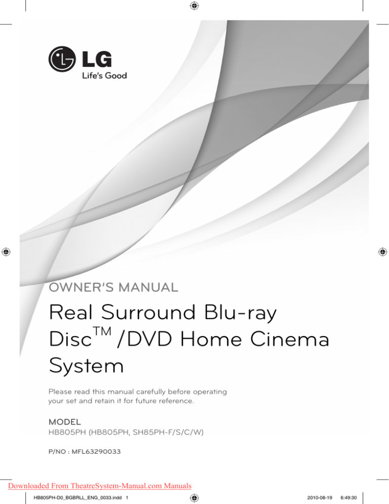 LG HB805PH User Guide Manual Pdf LG HB805PH User Guide Manual Pdf