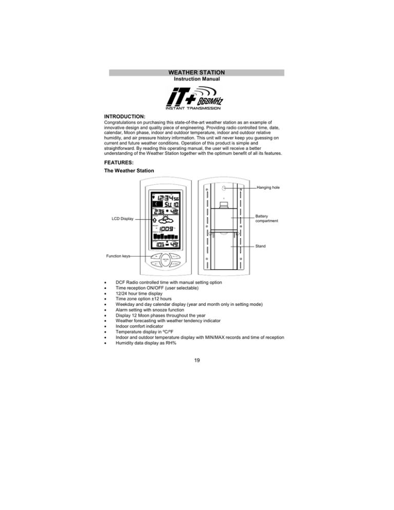 TFA Weather Station User manual TFA Weather Station User manual