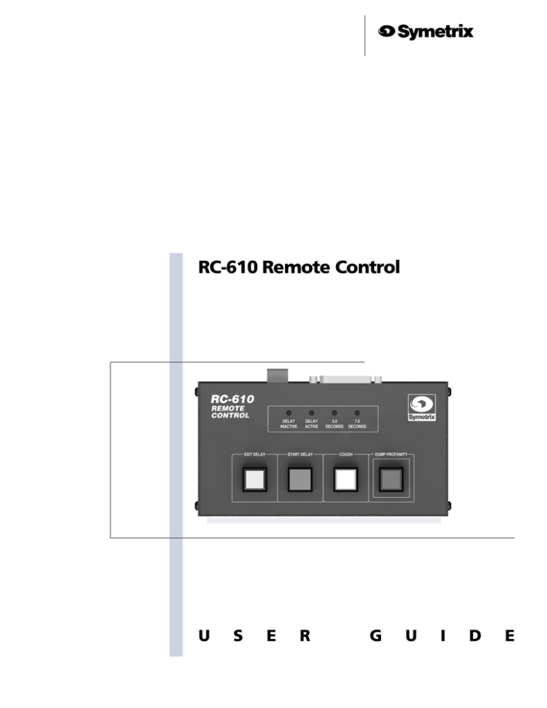 RC-610 User s Guide RC-610 User s Guide