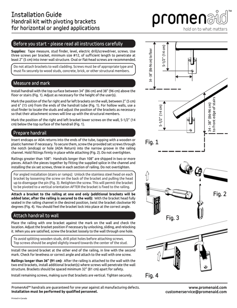 PromenAid Installation Instructions PromenAid Installation Instructions