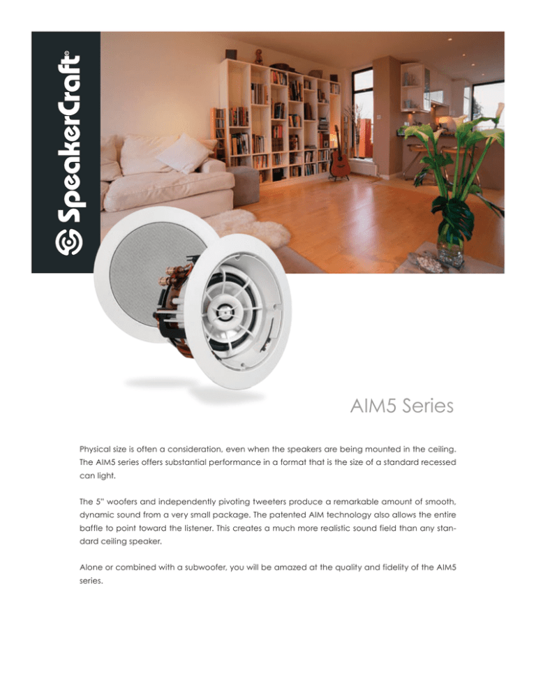 SpeakerCraft PROFILE AIM5 ONE Datasheet SpeakerCraft PROFILE AIM5 ONE Datasheet