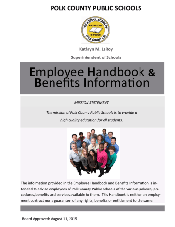 Polk County Public Schools Employee Handbook Polk County Public Schools Employee Handbook
