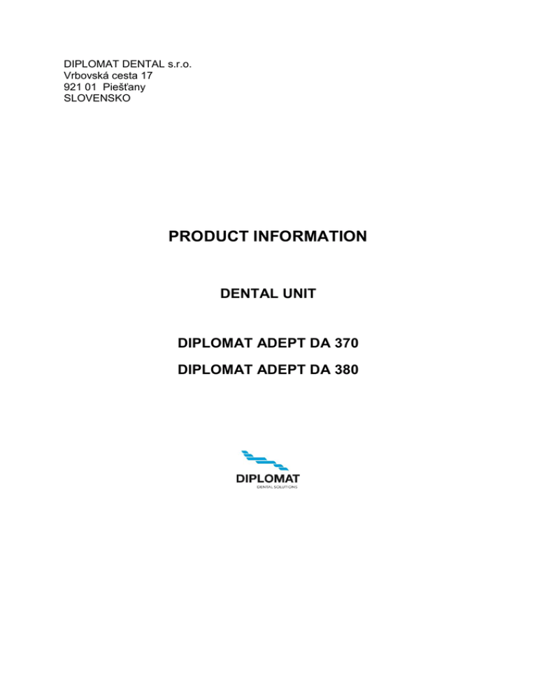 Product Information - Diplomat Adept DA370 Product Information - Diplomat Adept DA370