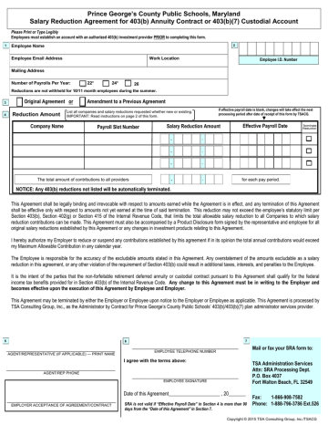 alary Reduction Agreement (403b) alary Reduction Agreement (403b)