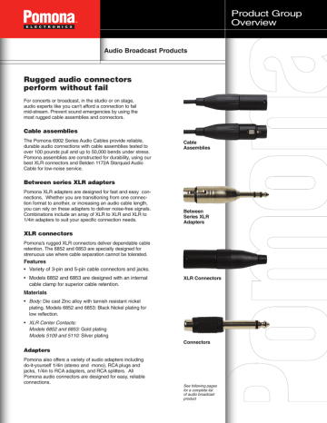 Product Group Overview Rugged audio connectors perform without fail Product Group Overview Rugged audio connectors perform without fail