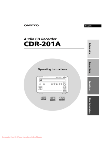 Onkyo CDR-201A User Guide Manual Operating Instruction Pdf Onkyo CDR-201A User Guide Manual Operating Instruction Pdf