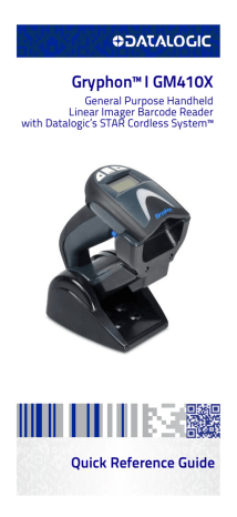 Datalogic Gryphon I GM410X Quick Reference manual Datalogic Gryphon I GM410X Quick Reference manual
