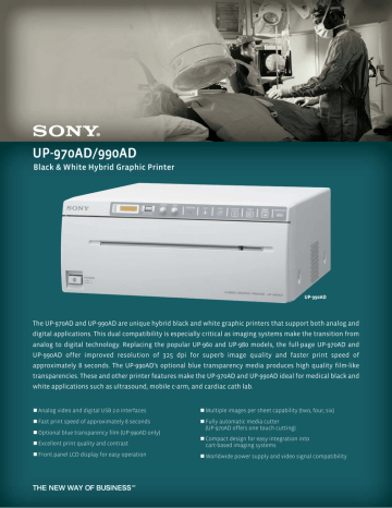 UP-970AD/990AD Black & White Hybrid Graphic Printer UP-970AD/990AD Black & White Hybrid Graphic Printer
