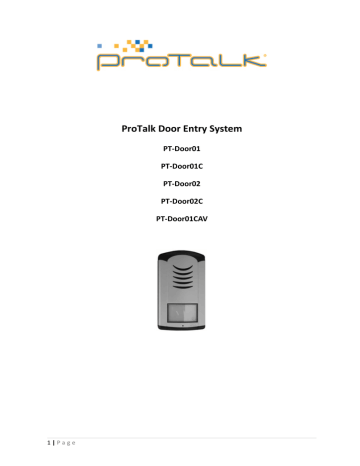 ProTalk PT-Door01C User manual | Manualzz ProTalk PT-Door01C User manual | Manualzz