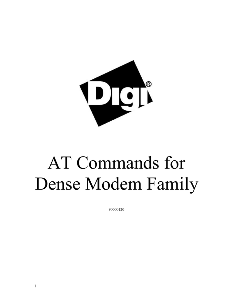 AT Commands for Dense Modem Family 90000120 1 AT Commands for Dense Modem Family 90000120 1