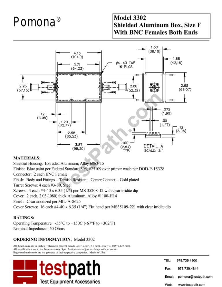 Pomona 3302 Datasheet Pomona 3302 Datasheet