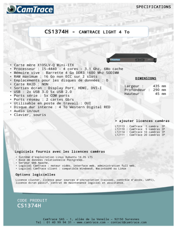 CAMTRACE CS1374H | Manualzz