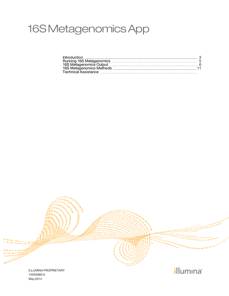 16S Metagenomics BaseSpace App Guide (15055860 A) 16S Metagenomics BaseSpace App Guide (15055860 A)