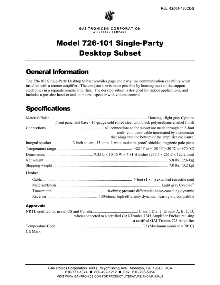726-101 726-101