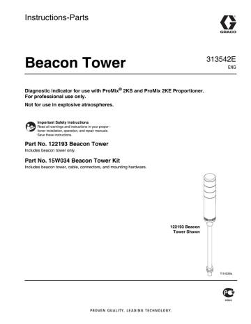 Graco 313542E - 15W034 Beacon Kit and 122193 Beacon Tower Instruction | Manualzz Graco 313542E - 15W034 Beacon Kit and 122193 Beacon Tower Instruction | Manualzz