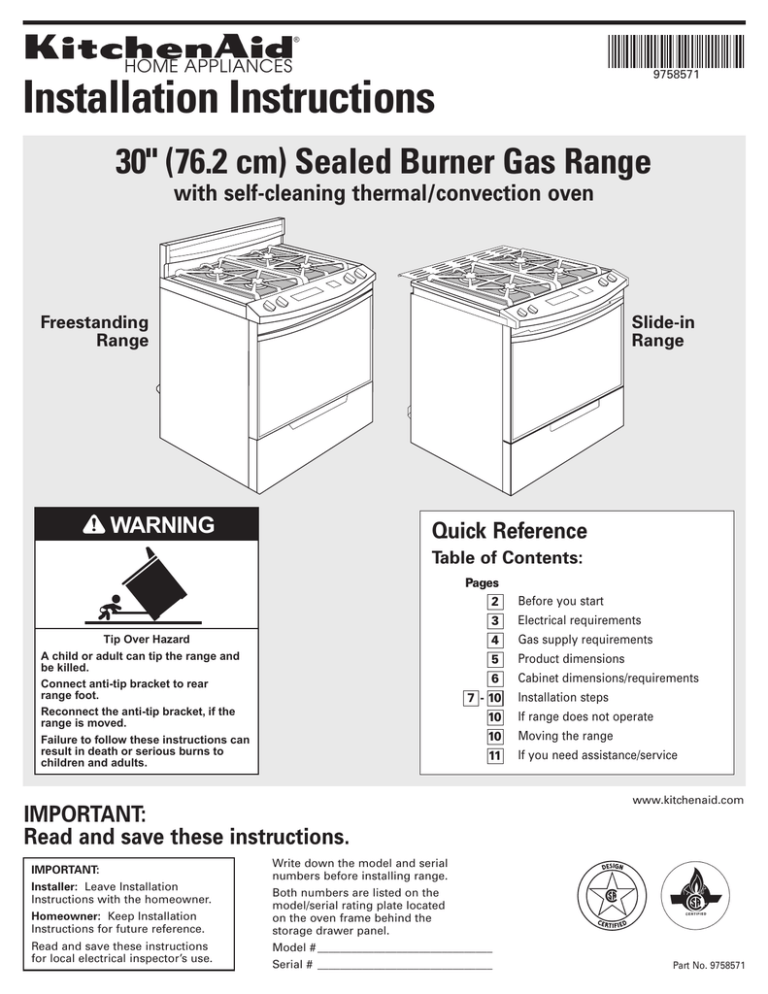 English Installation Manual of WHIRLPOOL KGRT600HBT6 English Installation Manual of WHIRLPOOL KGRT600HBT6