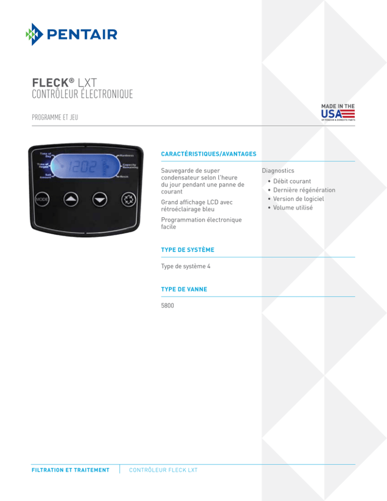 Spec Sheet (French Canadian): LXT Controller (4002913-FC) Spec Sheet (French Canadian): LXT Controller (4002913-FC)