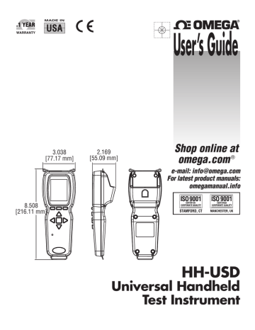 Omega HH-USD Owner Manual | Manualzz