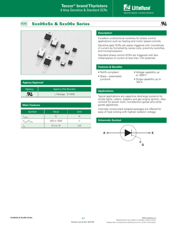 datasheet for S4006LS2 by Littelfuse datasheet for S4006LS2 by Littelfuse