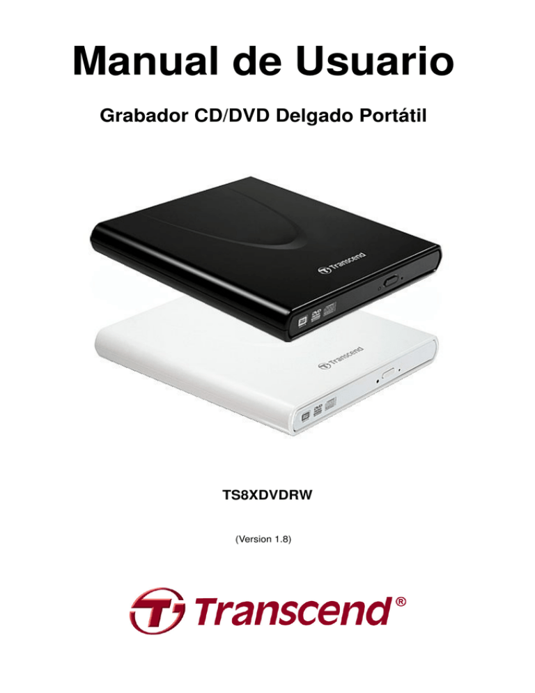 Transcend TS8X DVDRW User manual Transcend TS8X DVDRW User manual