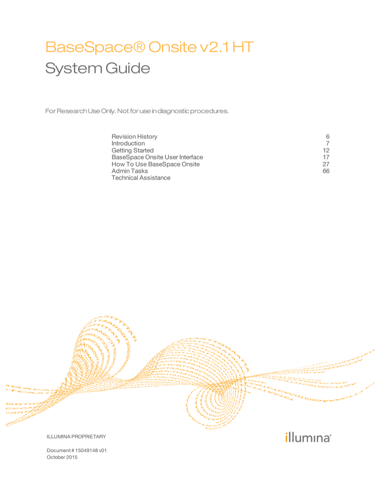 BaseSpace Onsite v2.1 HT System Guide (15049148 v01) BaseSpace Onsite v2.1 HT System Guide (15049148 v01)