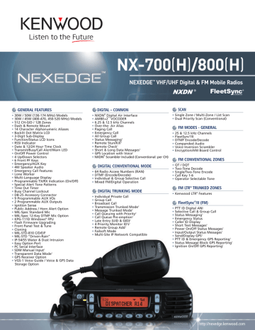 Kenwood Nexedge Nx Hk Specifications Manualzz