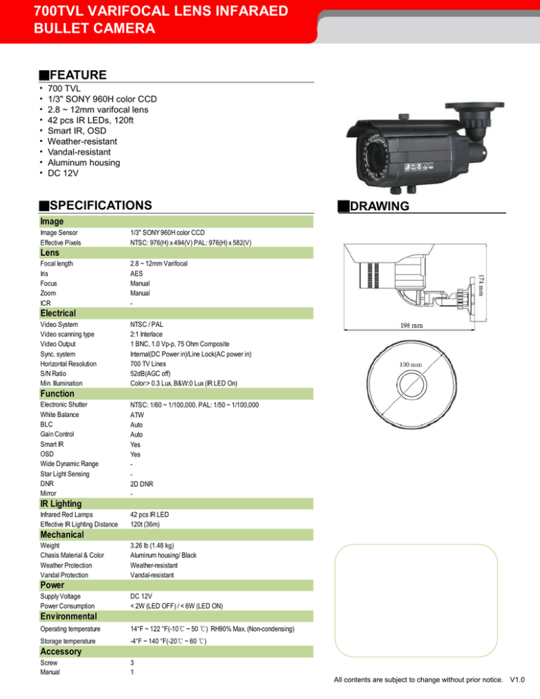 CCTV LB8270B Specifications CCTV LB8270B Specifications