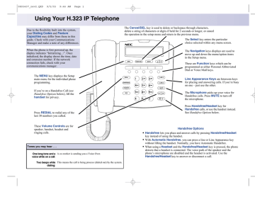 Using Your H.323 IP Telephone Using Your H.323 IP Telephone