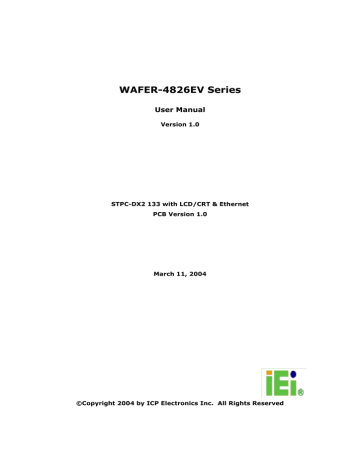 ICP Electronics WAFER-4826EV Series User manual | Manualzz ICP Electronics WAFER-4826EV Series User manual | Manualzz